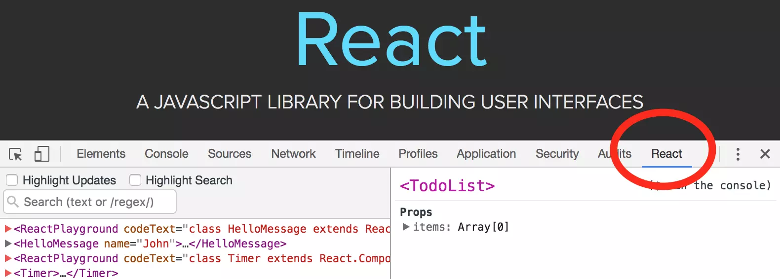 react