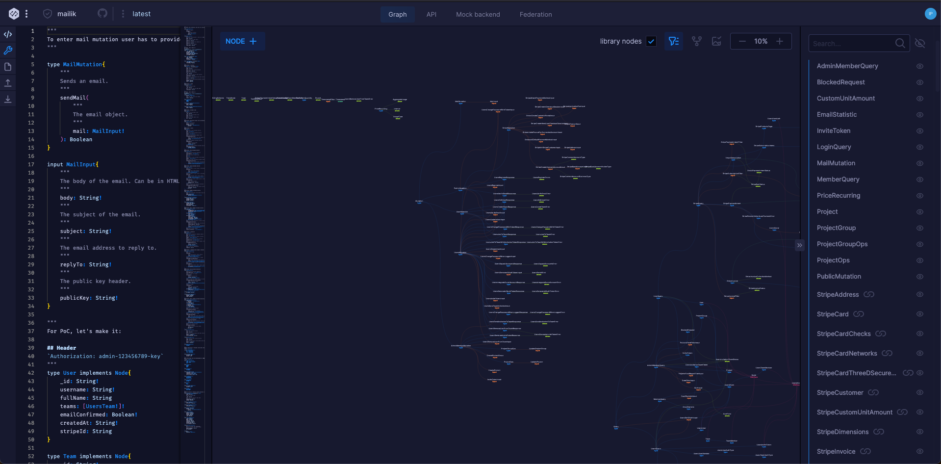 Visual graph view